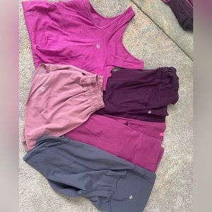 LULULEMON PINK clothes sizes 2 and 4